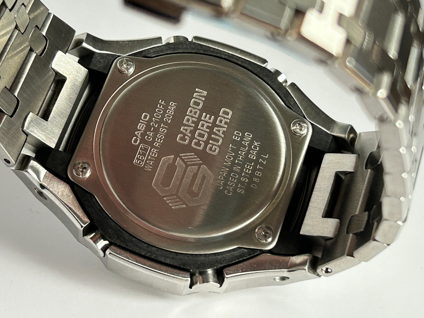 Custom G-SHOCK GA-2100 Mens Watch - Stainless Steel Silver