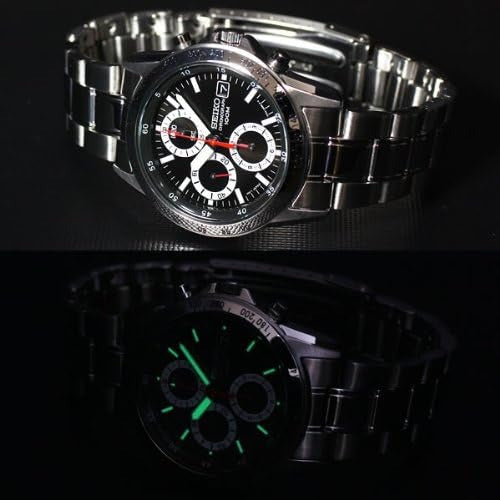 Seiko SND371PC Chronograph Men's Watch | Stainless Steel, Panda Dial