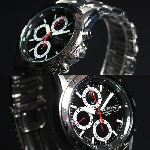 Seiko SND371PC Chronograph Men's Watch | Stainless Steel, Panda Dial