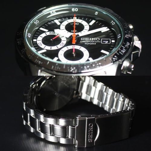 Seiko SND371PC Chronograph Men's Watch | Stainless Steel, Panda Dial