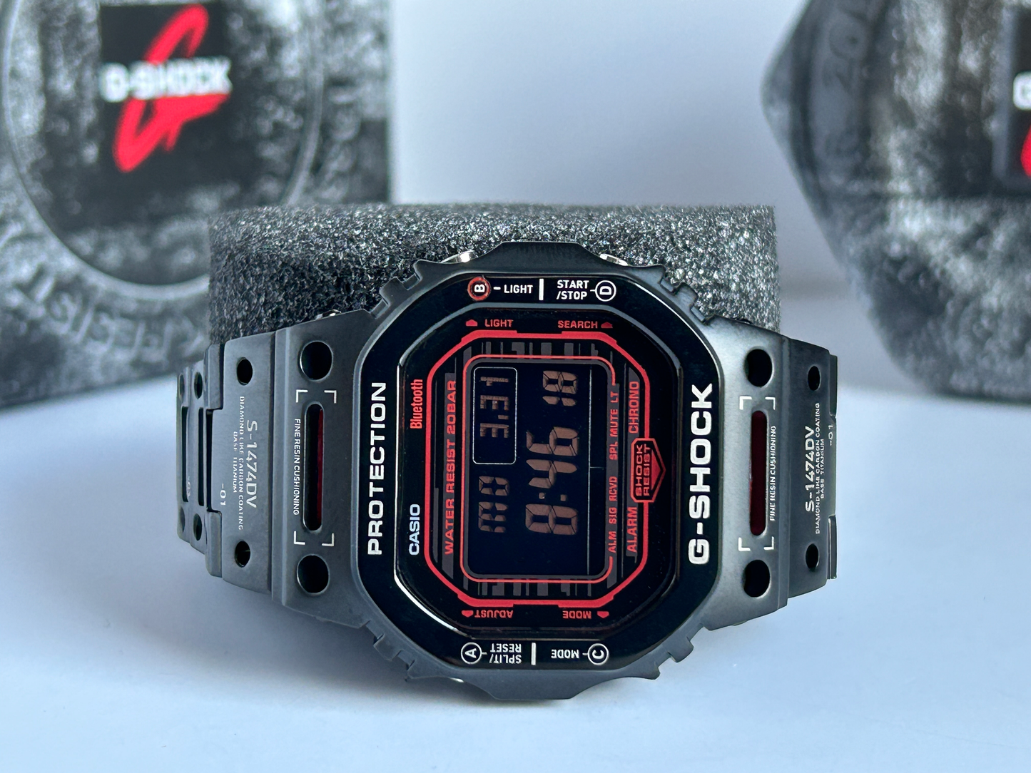 Custom Casio G-SHOCK DW-B5600G-1BPM Stainless Steel Bluetooth Watch