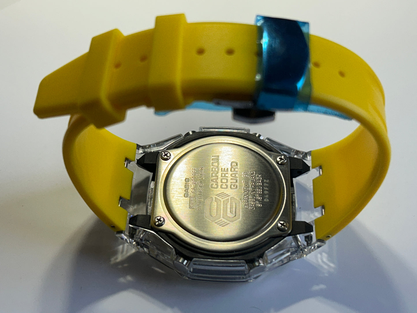 Custom Casio G-SHOCK GA-2100FF-BPS Yellow/Clear/Rainbow Watch