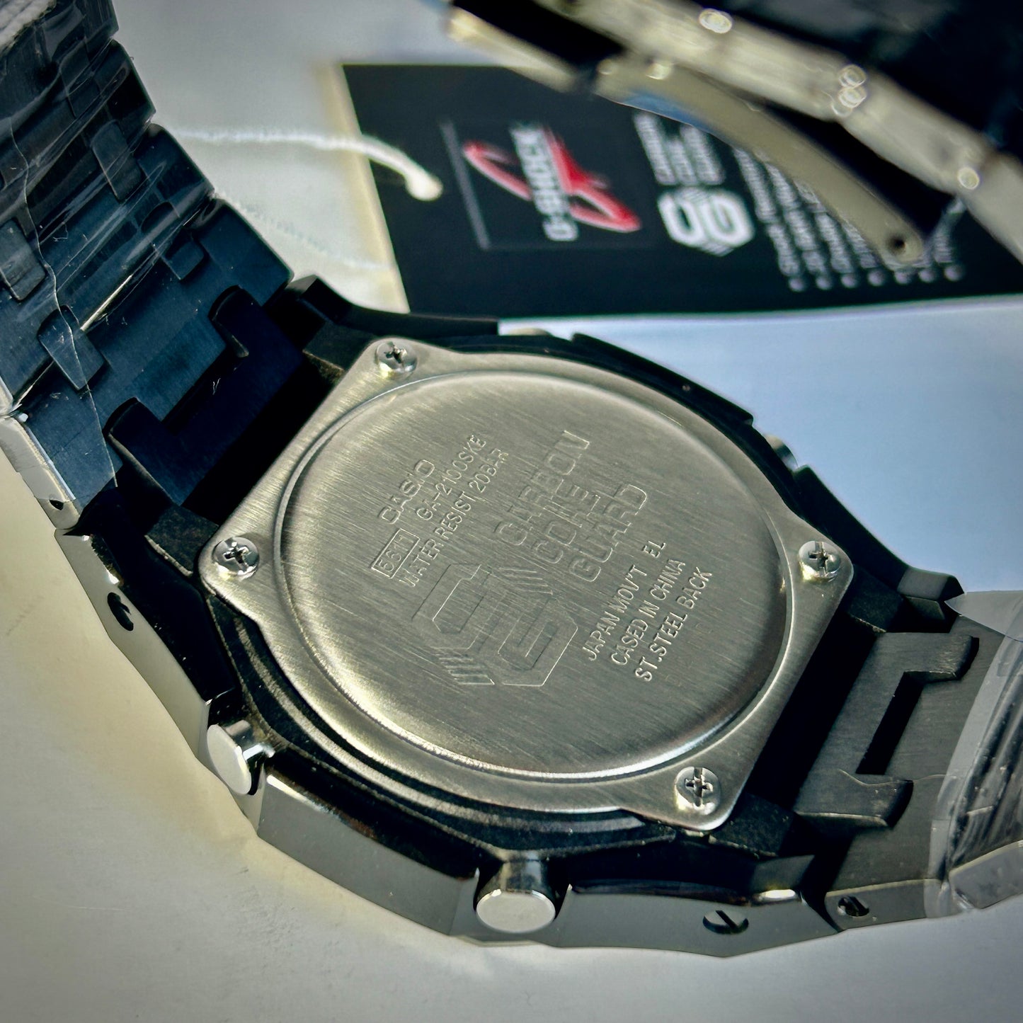 Custom Casio G-SHOCK GA-2100-1BPM Stainless Steel Black Ice Watch