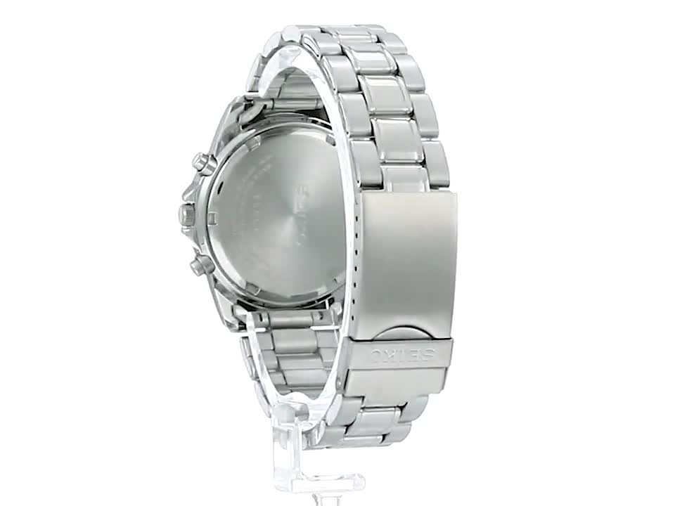 Seiko SBTQ045 Spirit Stainless Steel Red Chronograph Men's Watch