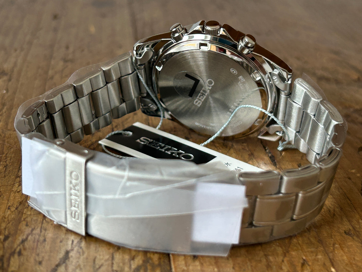 Seiko SBTQ041 JDM Chronograph Men's Watch | Stainless Steel, Black Dial