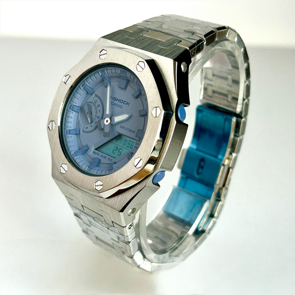 Custom Casio G-SHOCK Mini GMA-S2100-2BPM Steel Blue Watch