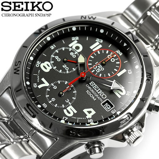 Seiko SND375PC Stainless Steel Chronograph Men's Watch